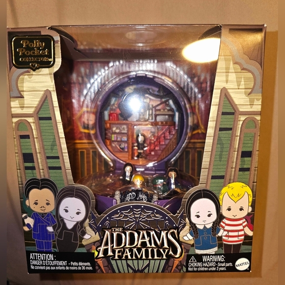 Polly Pocket Other - Polly Pocket The Addams Family Collectors Set Mattel Wednesday Morticia Gomez